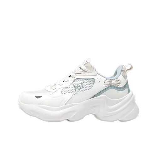 361° Slip-Resistant Breathable Low-Top Chunky Sneakers Women's White Green