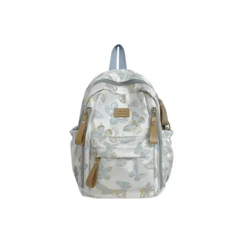 BAODIDAISHU Composite Cloth Backpack Small Backpack Medium Size Women's Light Blue/Black/Pink/Silver