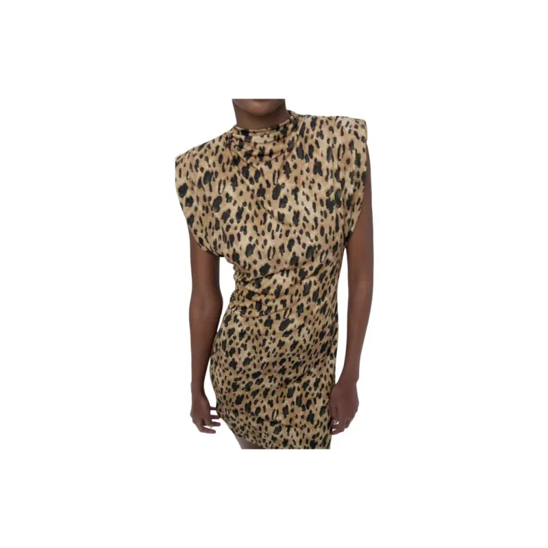 ZARA ZW Series Sleeveless Dress Women's Leopard Print-3