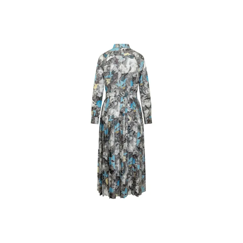 TORY BURCH Graphic Printed Pleated Twill Dress-1