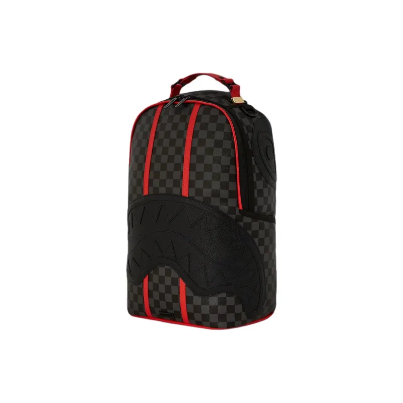 SPRAYGROUND Artificial Leather Backpack Unisex Black & Red-2