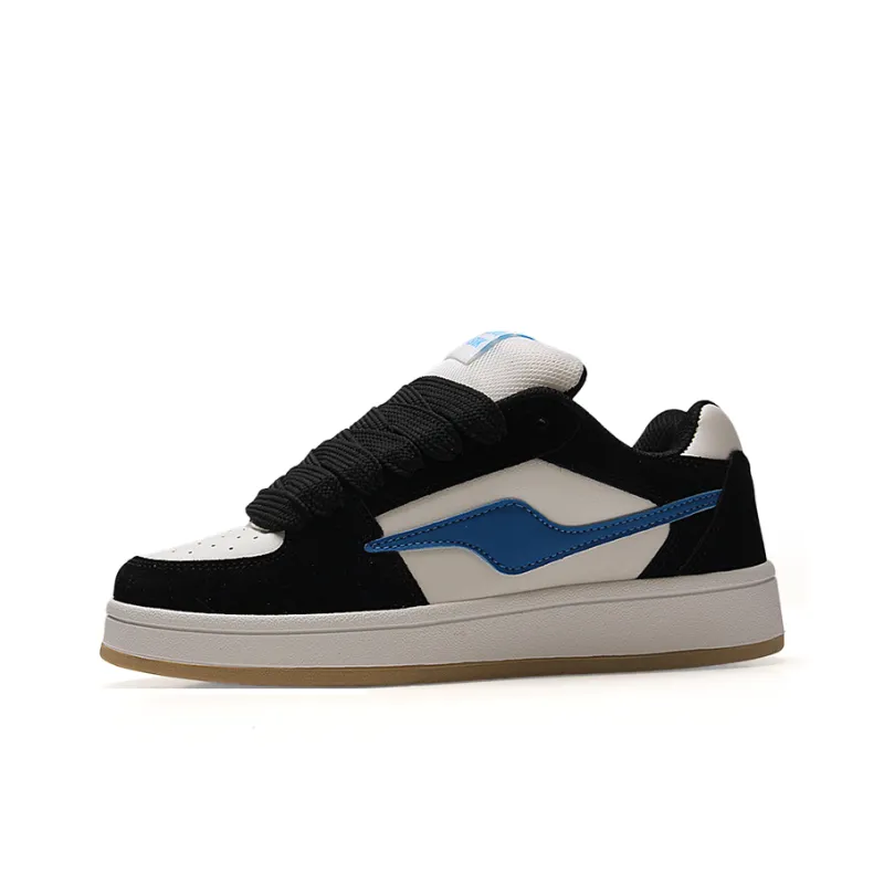 STUR YSN Wear-Resistant Slip-Resistant Low-Top Skateboard Shoes Unisex Black Royal Blue-0