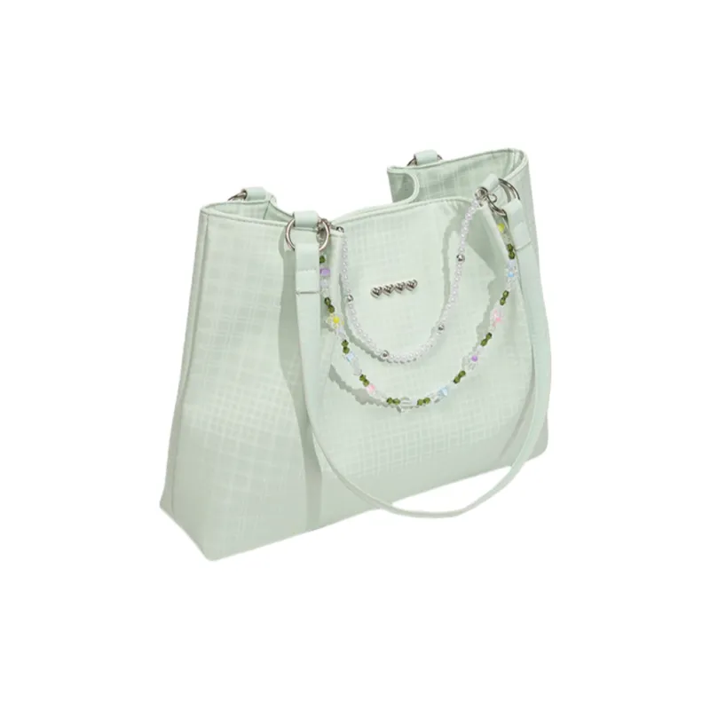 NOMK PU Shoulder Bag, Handbag, Tote Bag Women's Mint Green/Blue-2
