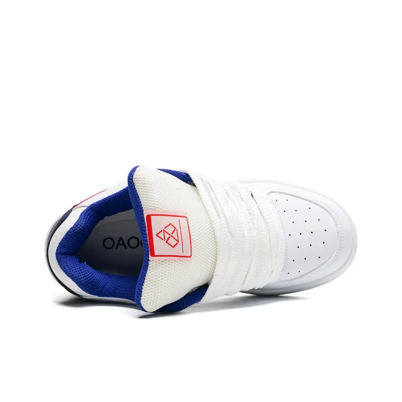 OAOQ Height Increasing Wear-Resistant Lightweight Breathable Slip-Resistant Low-Top Skateboard Shoes Unisex Box-30