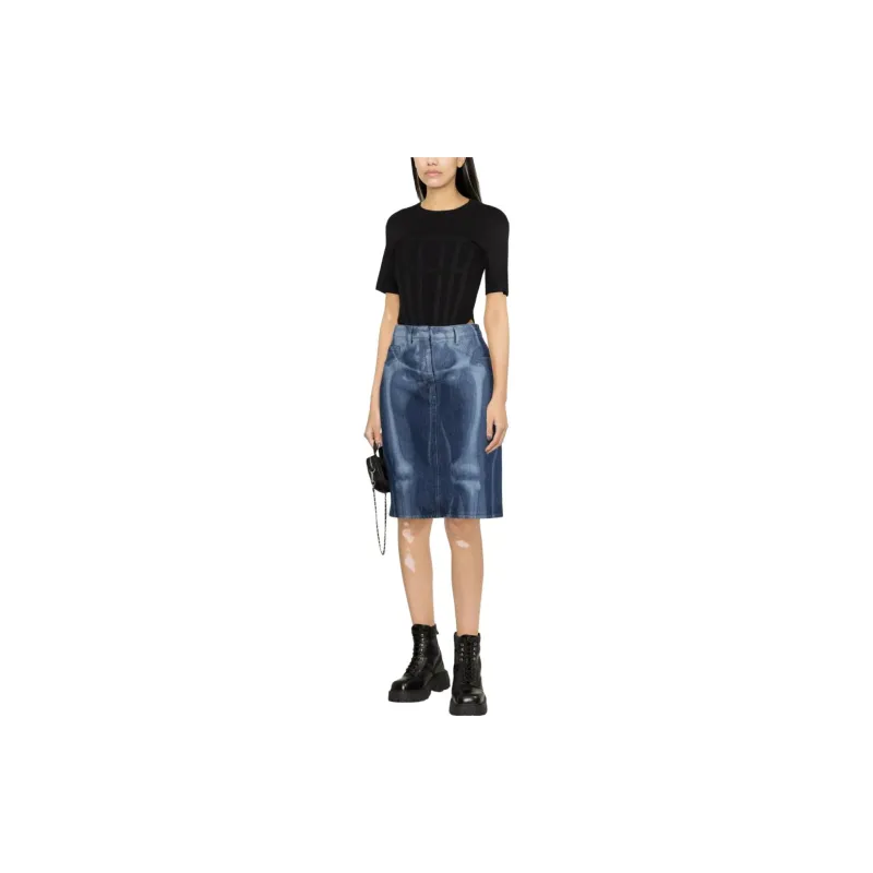 OFF-WHITE Denim Long Skirts Women's Blue-1