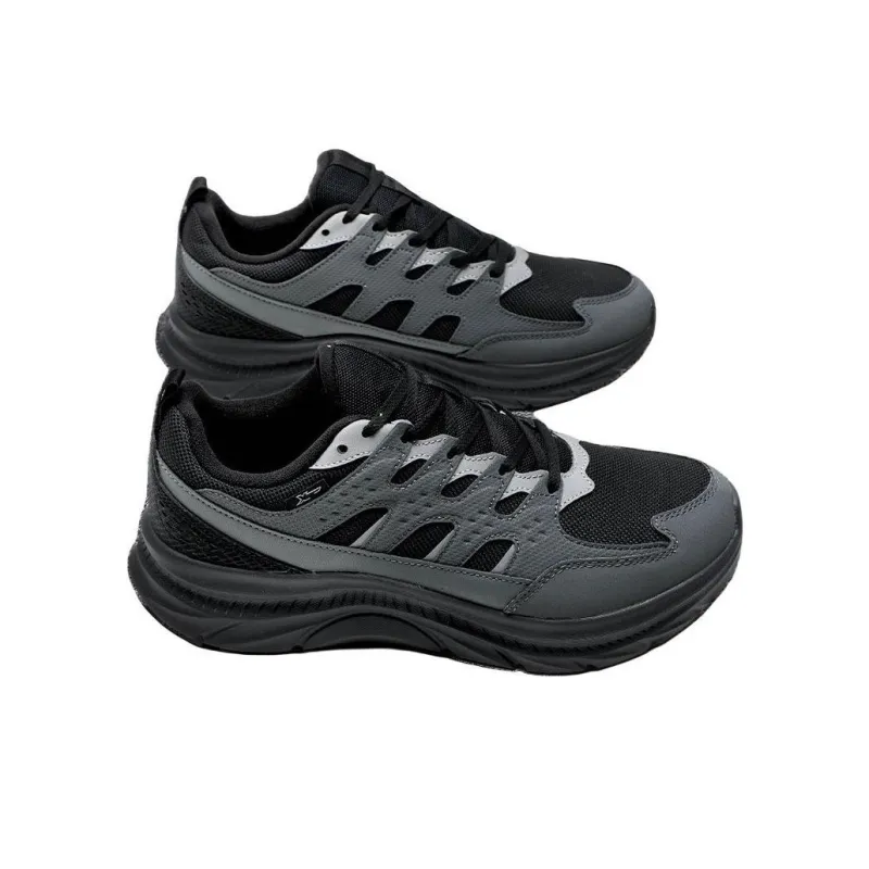 XTEP Anti Slip Wear Resistant Low Top Casual Running Shoes Men's Black Gray-3