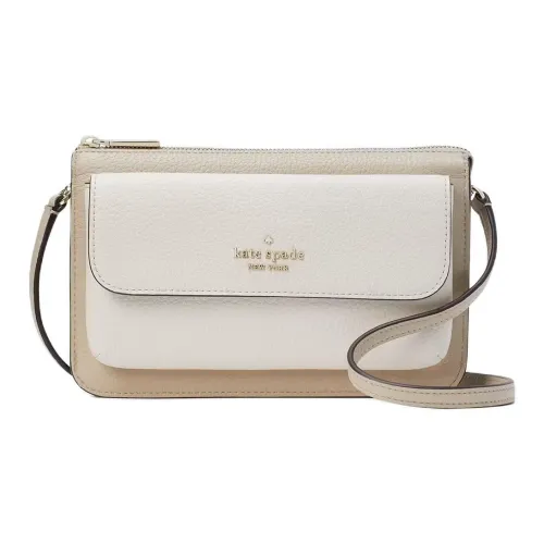 Kate Spade Leila Leather Shoulder Bag, Crossbody Bag Small Size Women's Light Sand Multicolor