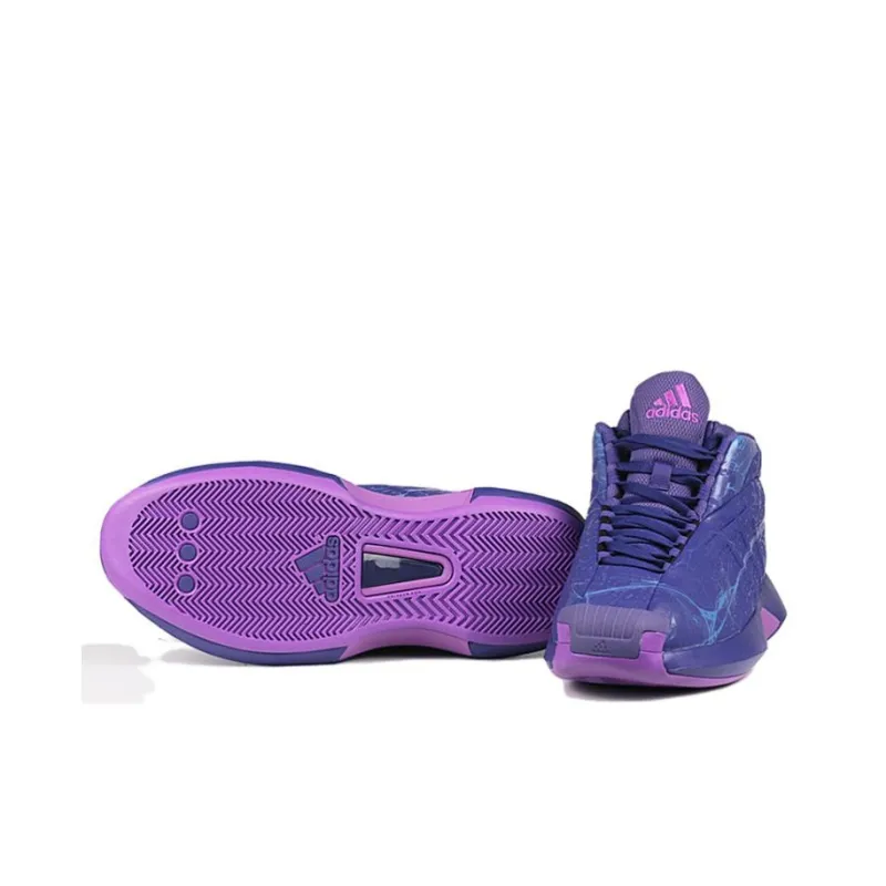 Adidas Crazy 1 Anti Slip Wear Resistant Mid Top Basketball Shoes Men's Purple-3