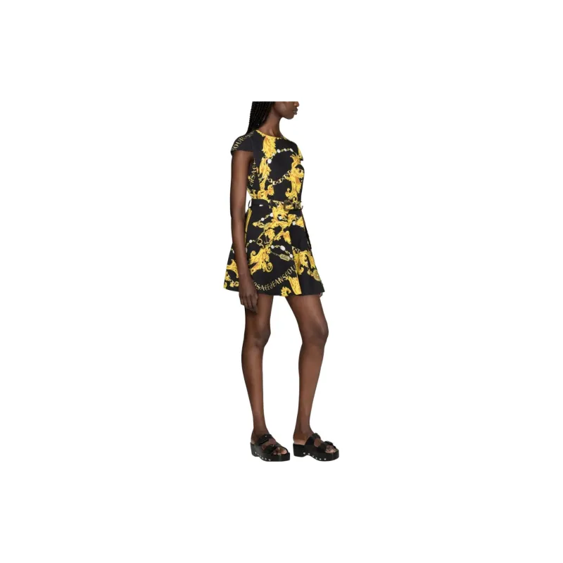 VERSACE JEANS COUTURE SS23 Short Sleeved Dress Women's Black-3