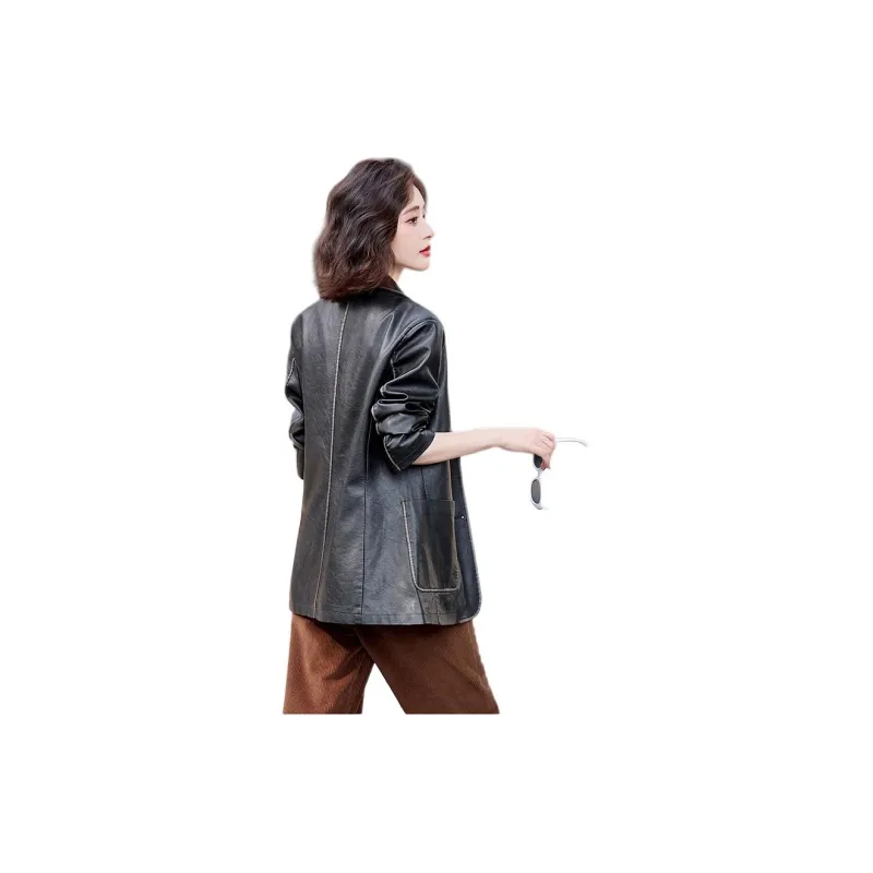 Yi Mengyuan Leather Jacket Women's-6