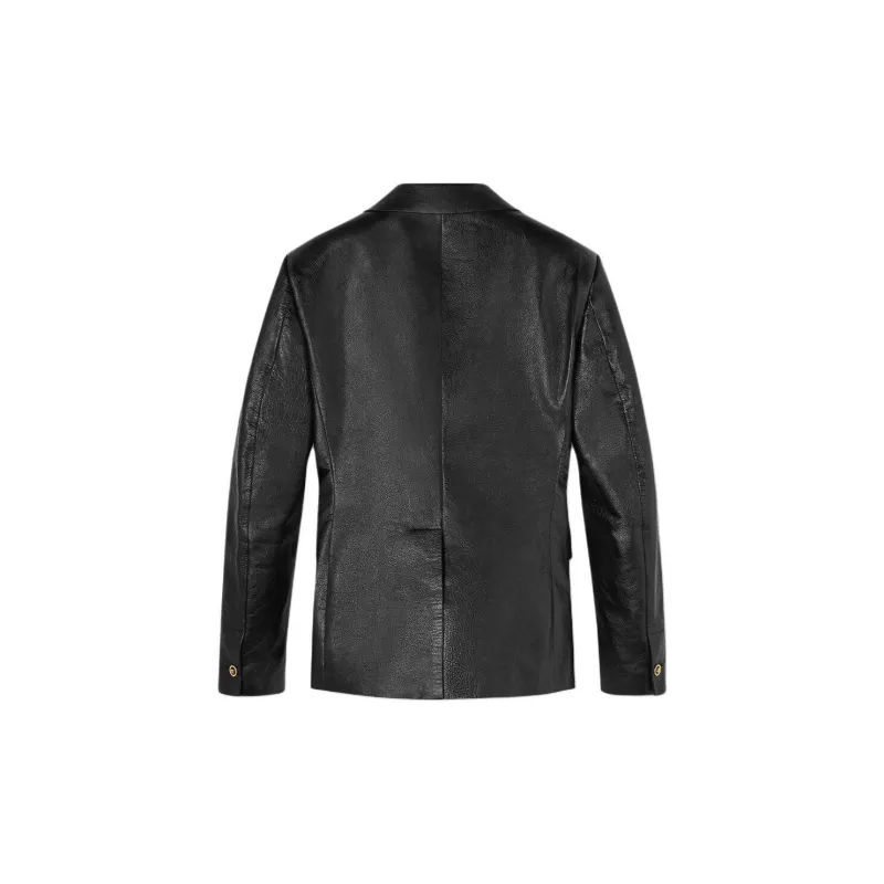 VERSACE Leather Blazer-1