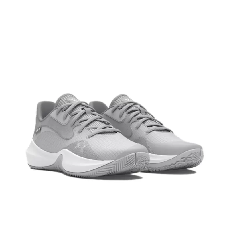 Under Armour Lockdown 7 Anti Slip Wear Resistant Low Top Basketball Shoes Unisex Gray-2