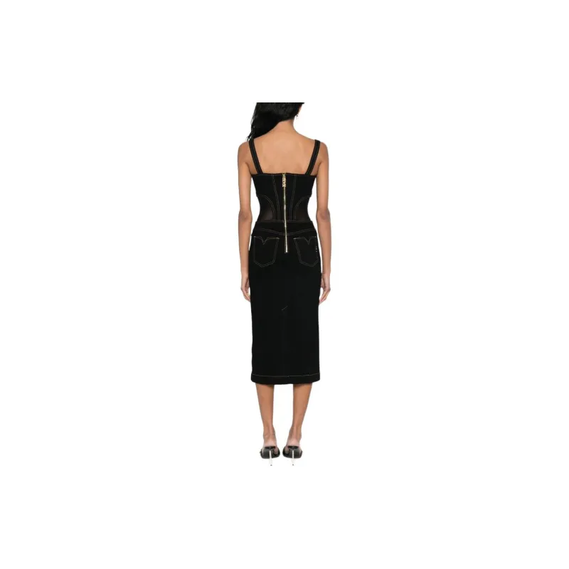 VERSACE JEANS COUTURE Contrast stitching Denim Dress-2