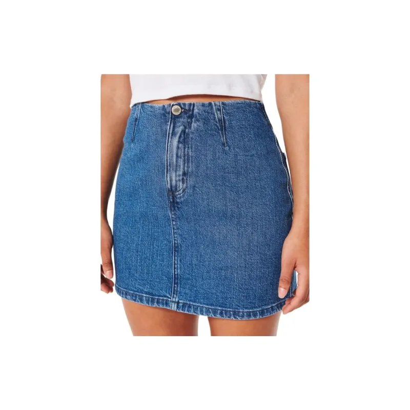 Hollister Denim Short Skirts Women's Blue-1