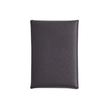 HERMES Calvi Duo Evercolor Calfskin Card Holder Women's 85 Ardoise Slate Gray