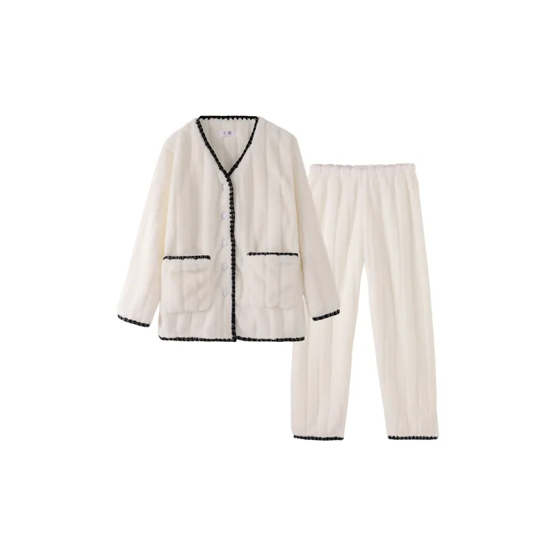 Qiao Ni Tong Pajama Set Women's Ivory-0