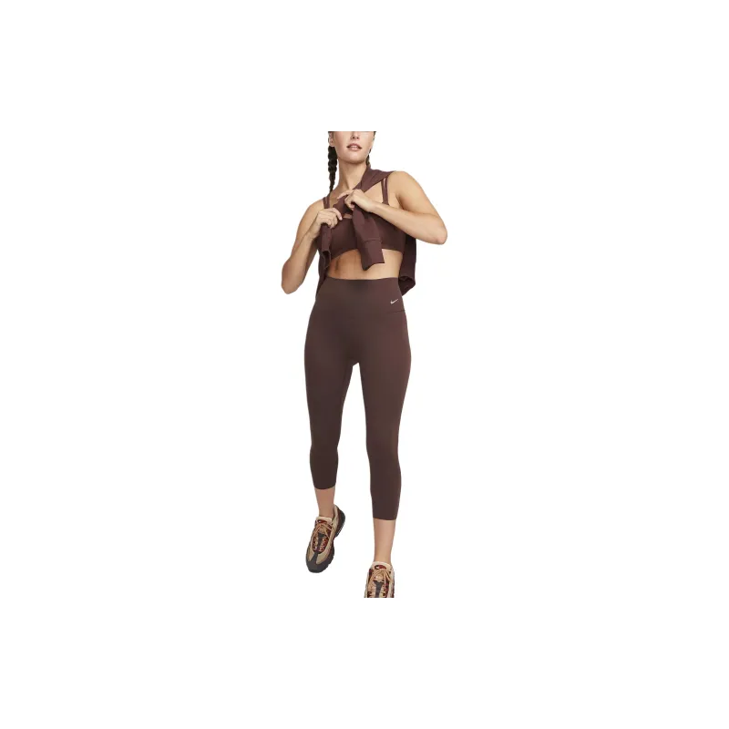 Nike Gentle-Support High-Waisted Cropped Leggings Leggings Women's Brown-1