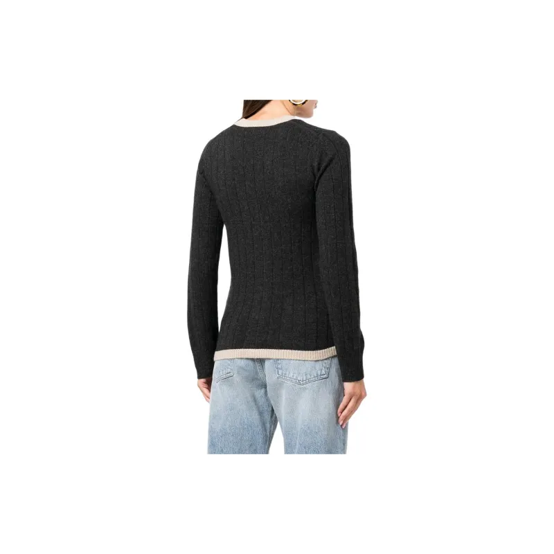 NILI LOTAN Contrast border Rib Knit Cardigan-3