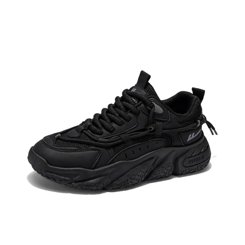 Warrior Warrior Anti-Slip Wear-Resistant Breathable Lightweight Height Increasing Warm Low-Top Chunky Sneakers Unisex-1
