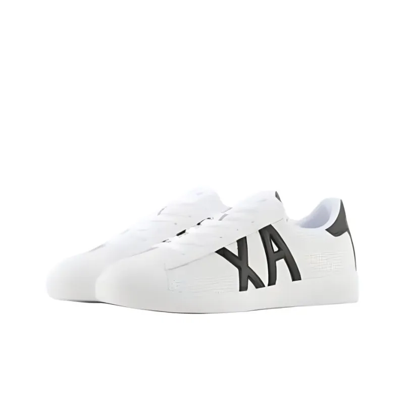 EMPORIO ARMANI Low Top Skateboard Shoes Men's White-4