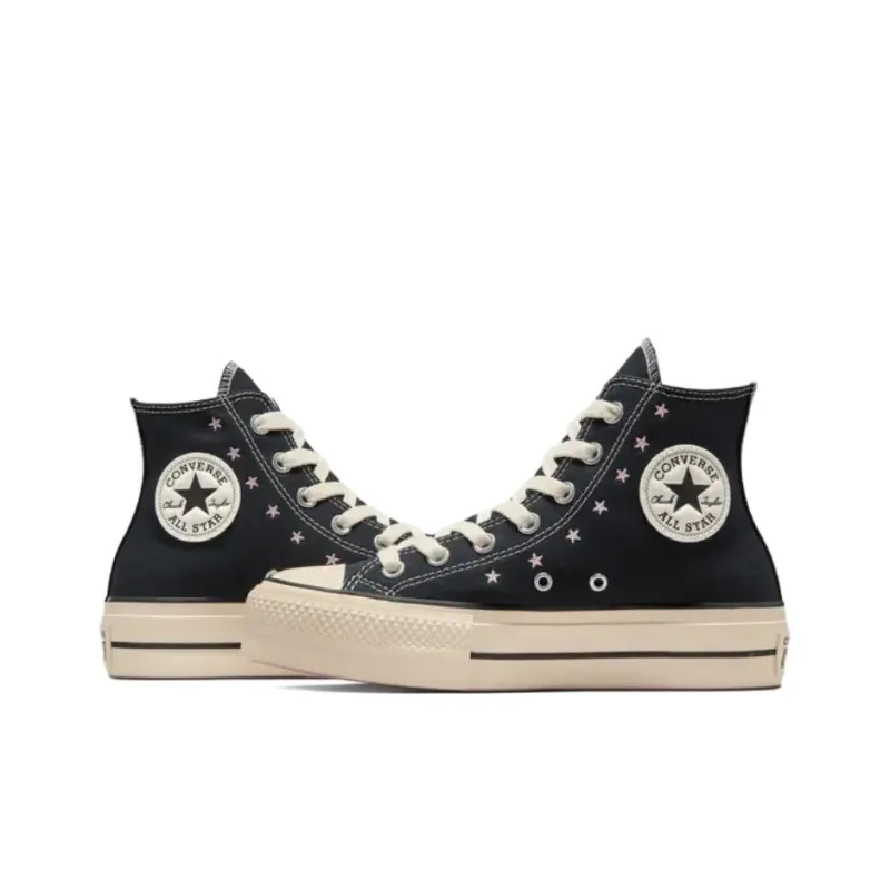 Converse Women's Chuck Taylor All Star Lift Platform High 'Embroidered Stars Black Lotus Pink' Women's-3