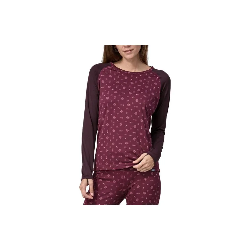 Patagonia Capilene Midweight Crew-Fire Floral Night Plum Sweatshirt Women's Night Plum-1