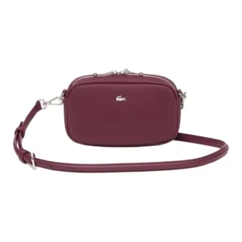 LACOSTE Synthetic Leather Crossbody Bag, Shoulder Bag Women's Fuchsia