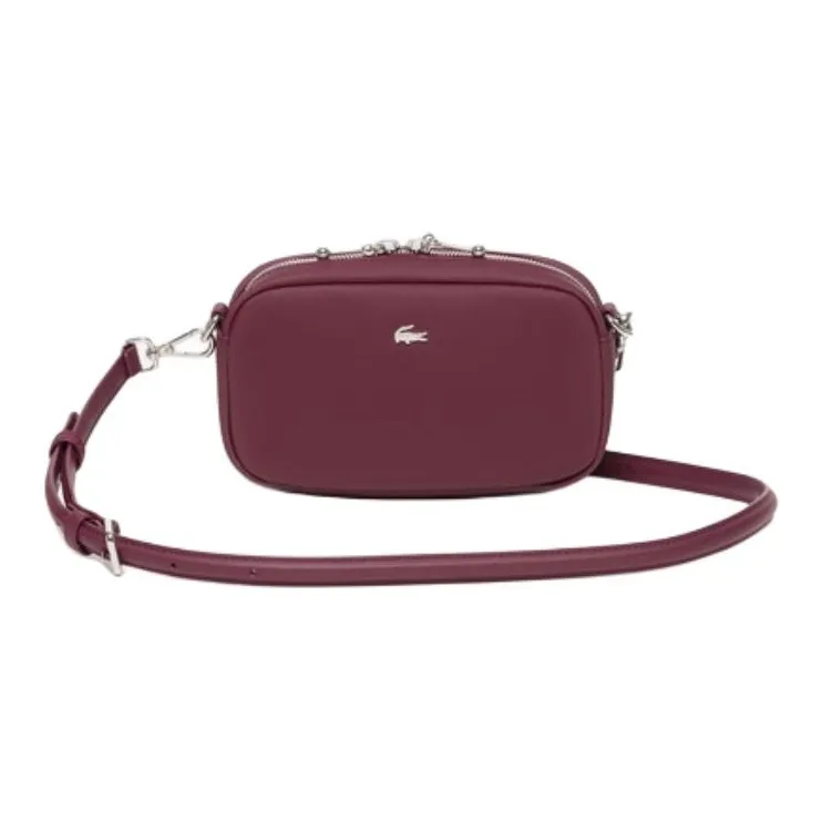 LACOSTE Synthetic Leather Crossbody Bag, Shoulder Bag Women's Fuchsia-0