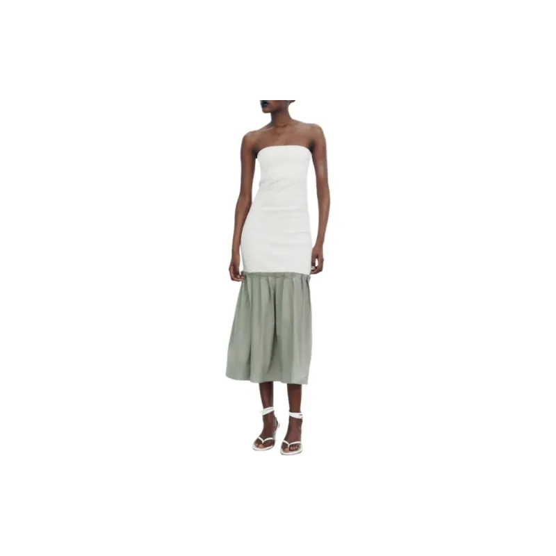 ZARA Sleeveless Dress Women's White-2