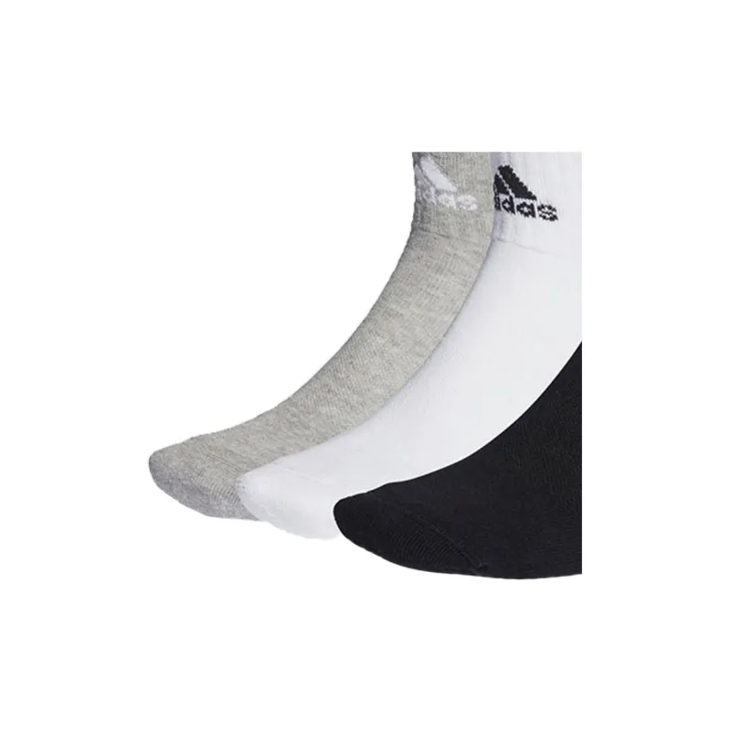 Adidas Mid Calf Socks Unisex Black White Gray 6 Pack-3