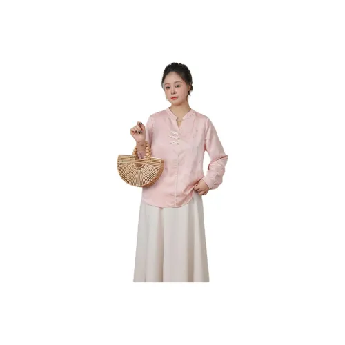 DAMABAIFENBAI Shirts Women's Peachy Pink