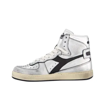 Diadora Mi Basket Anti-Slip Wear-Resistant High-Top Casual Shoes Women's Silver