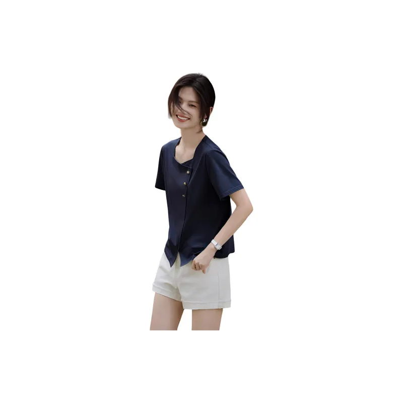 XWI T Shirts Women's Navy Blue-1