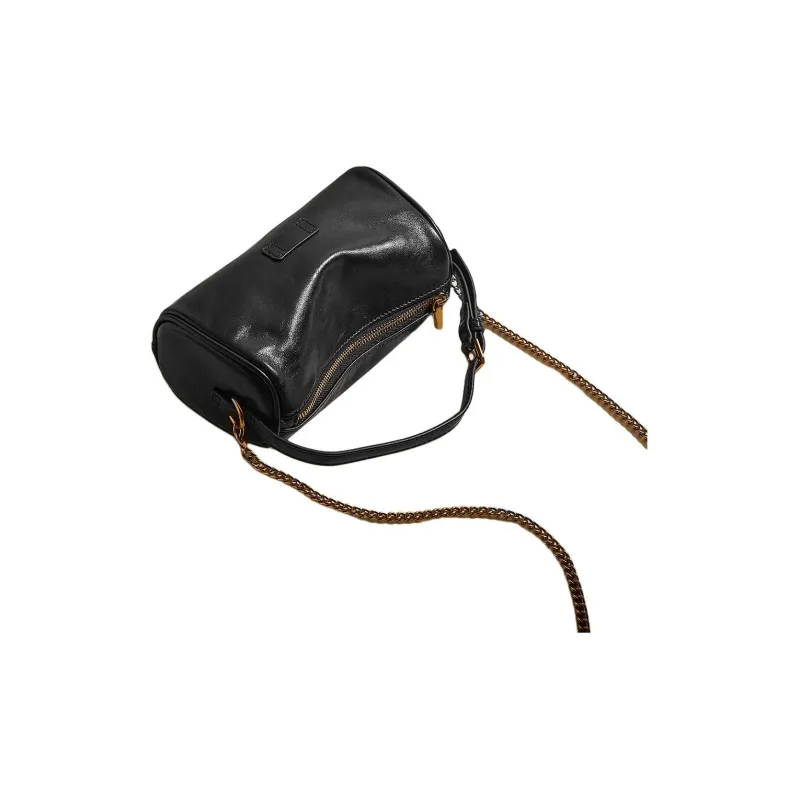 Marino Orlandi Cow Leather Bonded Synthetic Leather Shoulder Bag Regular Women's Black/Red/Khaki-3