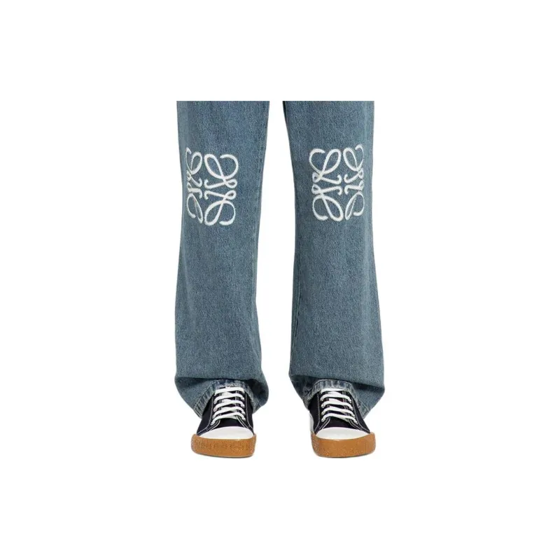 LOEWE Anagram Mid rise Straight Jeans-4