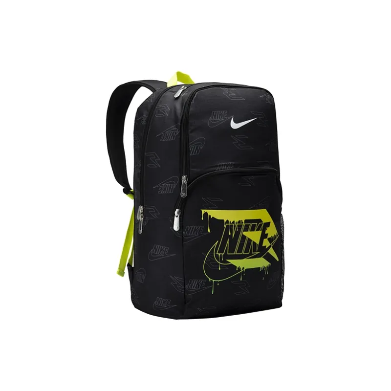 Nike Polyester Backpack Regular Unisex Jet Black & Lime Wash-2