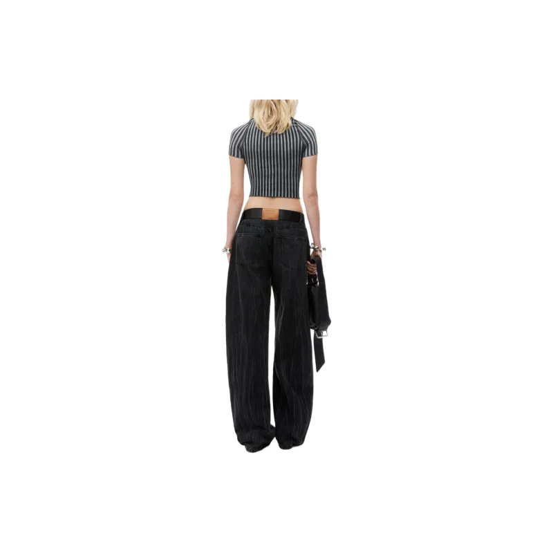 Alexander Wang Cropped Ribbed Polo Shirt-3