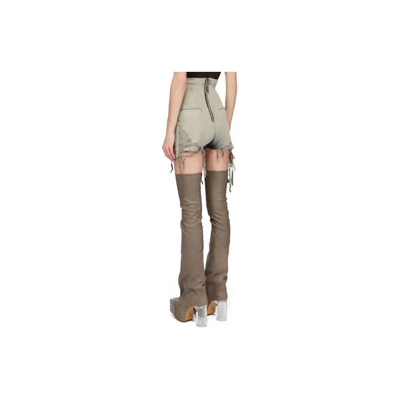 RICK OWENS Distressed Effect Denim Shorts-2