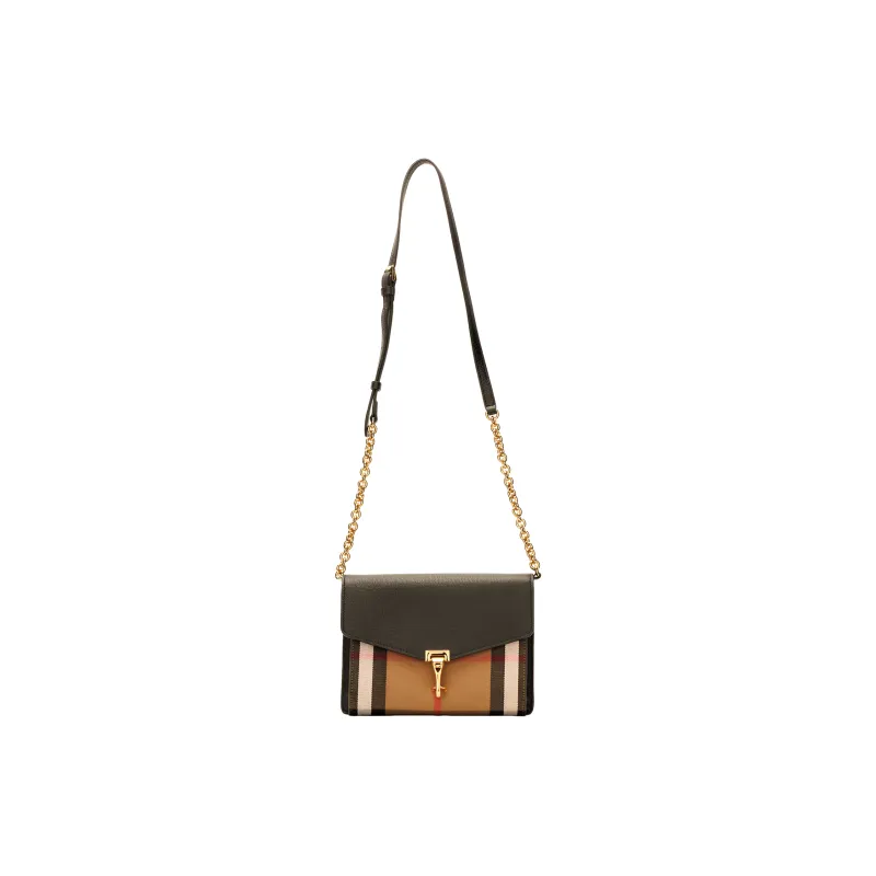 Burberry Cotton Linen Blend Crossbody Bag, Shoulder Bag Women's Black & Multicolor-1
