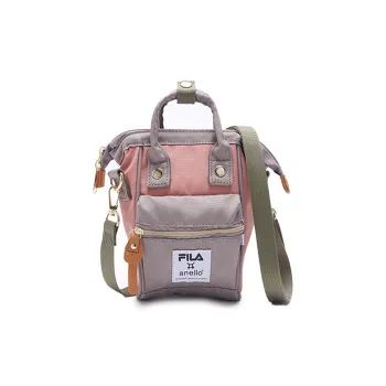 FILA Anello Collaboration Polyester Handbag Shoulder Bag Crossbody Bag Unisex Gray Pink