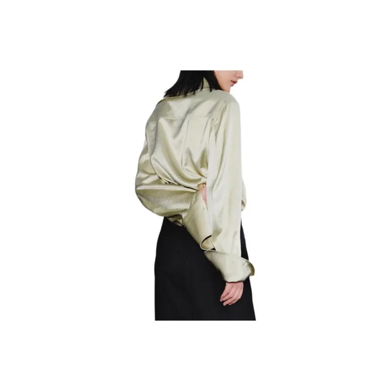 Roselingling Shirt Women's Mustard Green-5