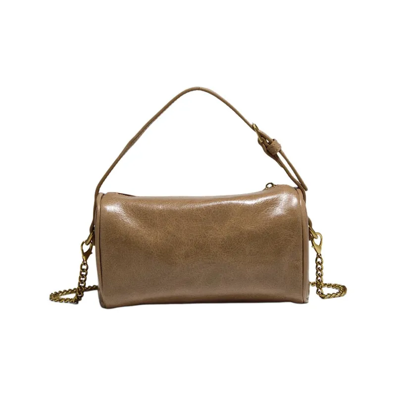 Marino Orlandi Cow Leather Bonded Synthetic Leather Shoulder Bag Regular Women's Black/Red/Khaki-13