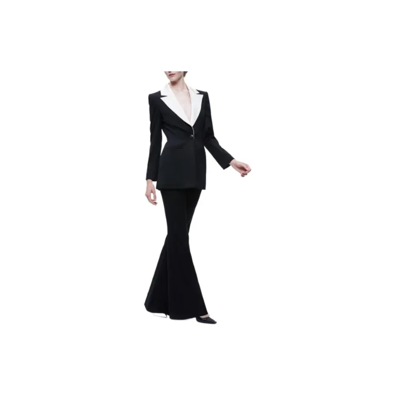 ALICE+OLIVIA Silvie Two-tone Design Blazer-1
