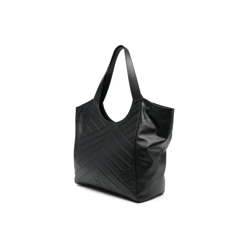 PINKO Cow Leather Tote Bag Shopping Bag Handbag Women's Black-1