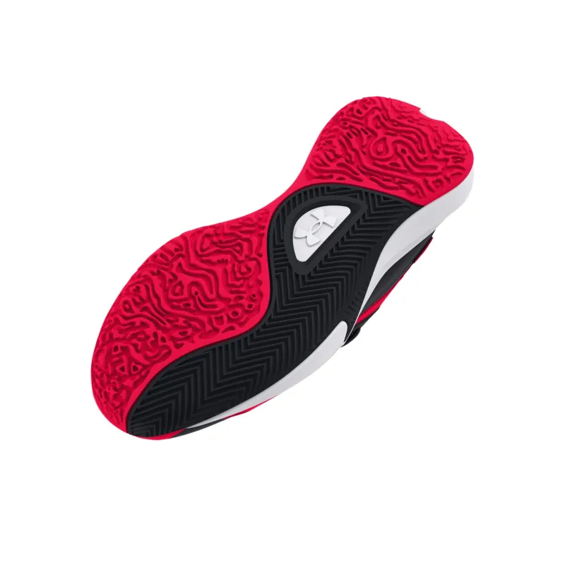 Under Armour Lockdown 7 Anti Slip Wear Resistant Low Top Basketball Shoes Unisex Black Red-4