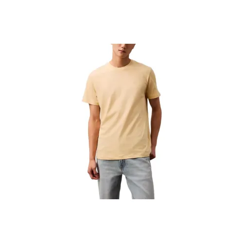 Calvin Klein T-Shirts Men Cream Yellow