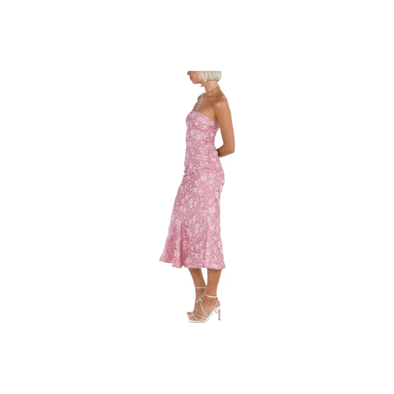 PRINCESS POLLY SALVIN STRAPLESS MAXI DRESS Sleeveless Dress Women's PINK/Pink-3