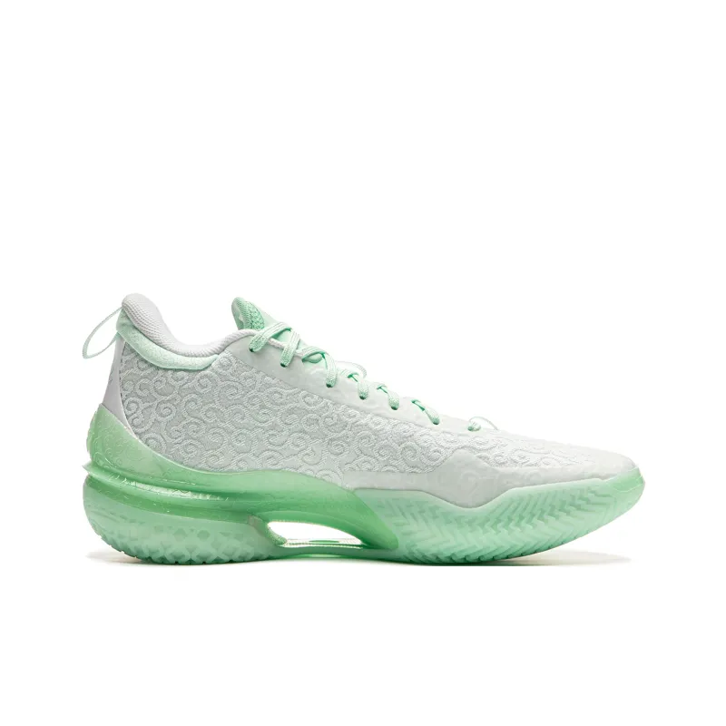 LiNing Knife 5 Cushioned Slip-Resistant Rebound Anti-Twist Mid-Top Performance Basketball Shoes Men's White Green-1