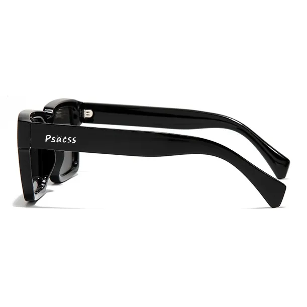 PSACSS PC Square Sunglasses Unisex Transparent Gray Stripes-2