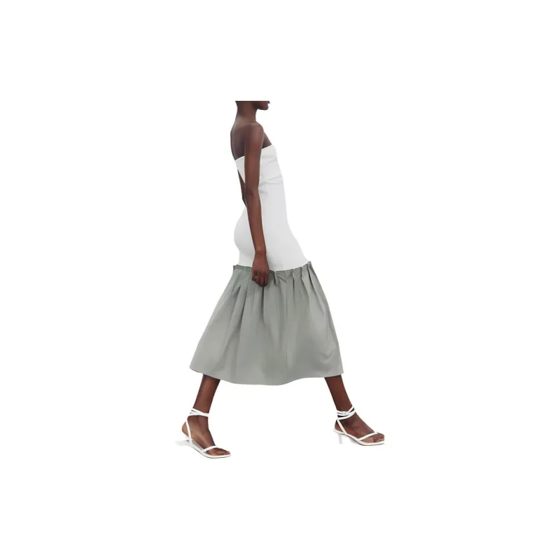 ZARA Sleeveless Dress Women's White-4